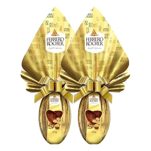 2 Ovo De Páscoa Ferrero Rocher Avelãs Chocolate Leite 225g